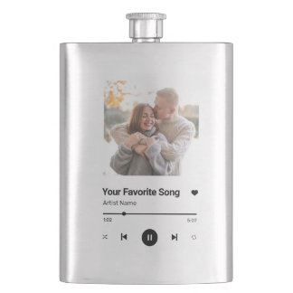 Custom Song Favourite Song One Photo  Coffee Mug L Hip Flask