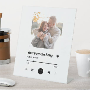 Custom Song Favourite Song One Photo Coffee Mug Pedestal Sign