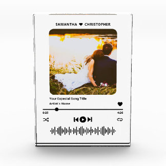 Custom Song Music Player Style Personalized Name Photo Block