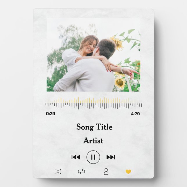 Custom Song Name & Photo Love For The Couple Plaque (Front)