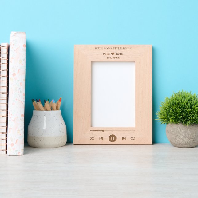 Custom Song photo frame lovers with engraving (Front)