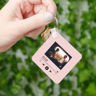 Custom Song pink blush With Picture Personalized   Keychain
