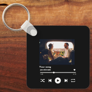 Custom Song QR Code With Picture Personalized  Key Keychain