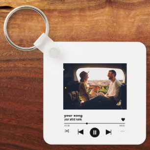 Custom Song QR Code With Picture Personalized  Keychain
