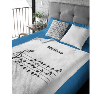Custom Songbird Treble Clef Art Fleece Blanket
