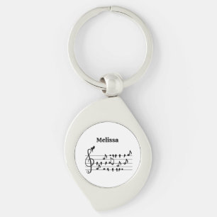 Custom Songbird Treble Clef Art Keychain