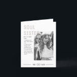 Custom Soul Sister Definition Birthday Card-Black Holiday Card<br><div class="desc">Looking for a personalized and heartfelt way to wish your Soul Sister a happy birthday? Look no further than this Custom Soul Sister Definition Birthday Card. This card features a beautiful design that can be customized with your own personal definition of what a Soul Sister means to you. With our...</div>