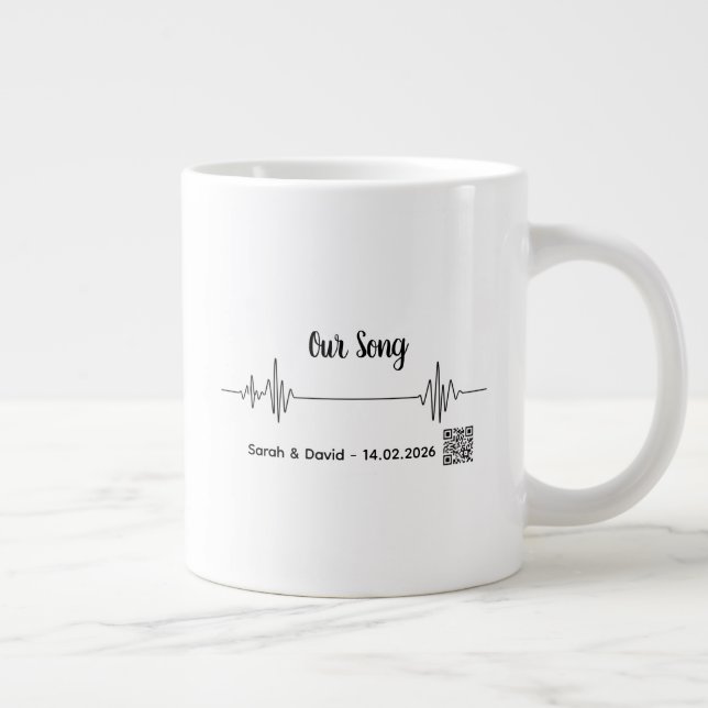 Custom Soundwave Song Code Mug-Personalized Voice  Large Coffee Mug (Right)
