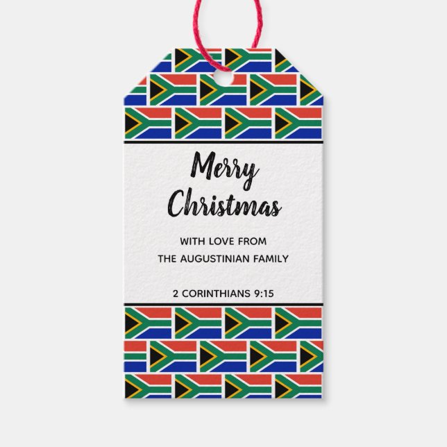 Custom South Africa Flag Gift Tags (Front)