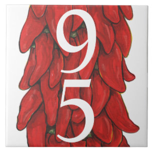 Custom Southwest Red Chili Pepper House Double # Tile