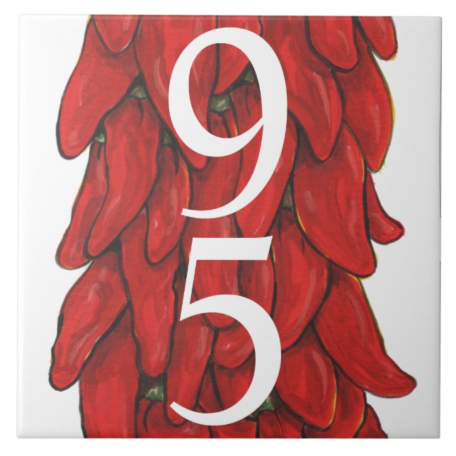 Custom Southwest Red Chili Pepper House Double # Tile (Front)