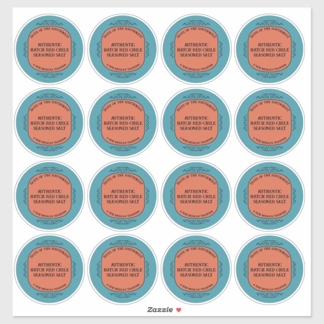 Custom Southwest Style Jar Box Tin Label Set (Sheet)