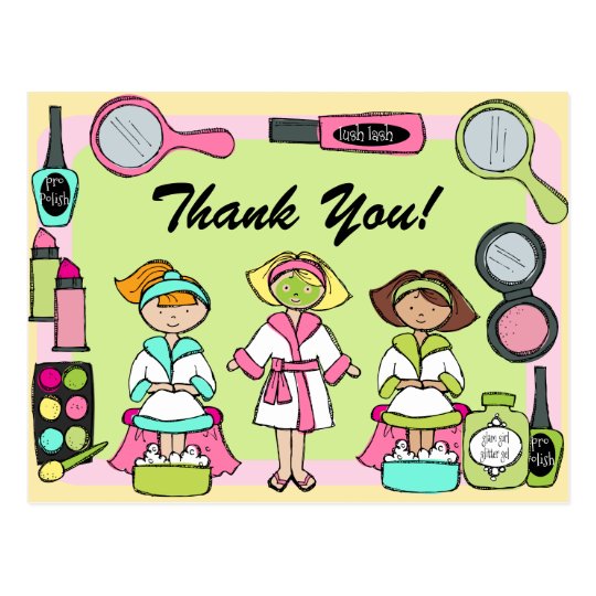 Custom Spa Party Birthday Thank You Postcard