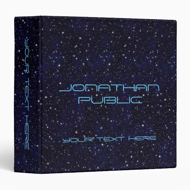 Custom Space Stars Universe Template Black Binder (Front/Spine)