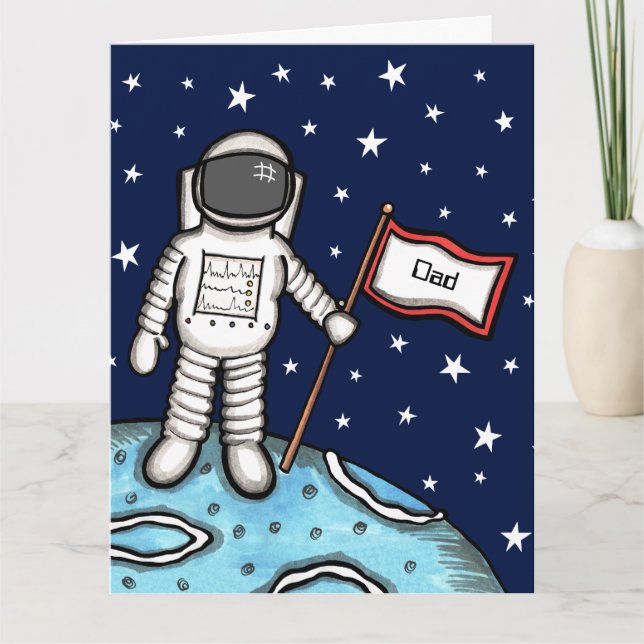 Custom Spaceman Astronaut Cosmic Father's Day Card (Front)