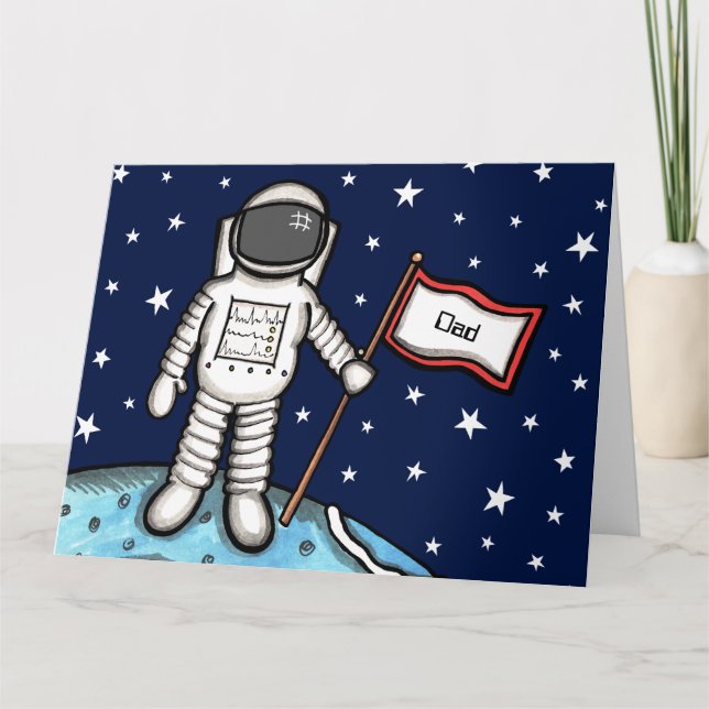 Custom Spaceman Astronaut Cosmic Father's Day Card (Front)