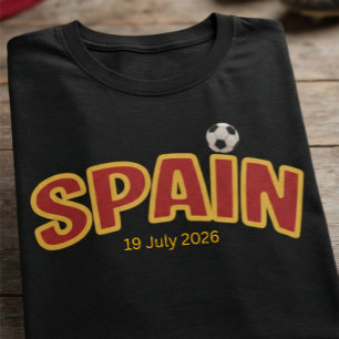Custom Spain Flag Colour Sports T-Shirt