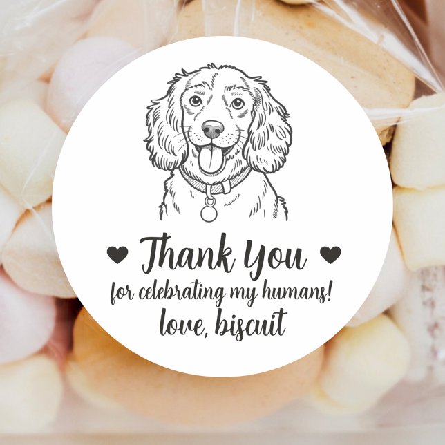 Custom Spaniel Dog Wedding Favour Stickers (Creator Uploaded)