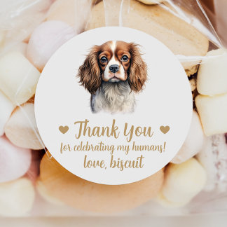 Custom Spaniel Wedding Favour Stickers