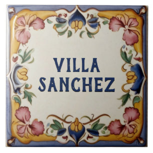 Custom Spanish Design House Name Plate Tile