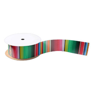 Custom Spanish Serape Mexican Blanket Fiesta Satin Ribbon
