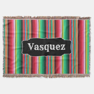 Custom Spanish Serape Mexican Blanket Personalized