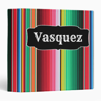 Custom Spanish Serape Mexican Blanket Personalized Binder