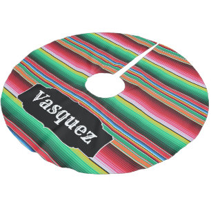 Custom Spanish Serape Mexican Blanket Personalized Brushed Polyester Tree Skirt