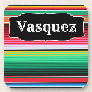 Custom Spanish Serape Mexican Blanket Personalized Coaster