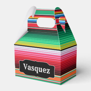 Custom Spanish Serape Mexican Blanket Personalized Favor Box