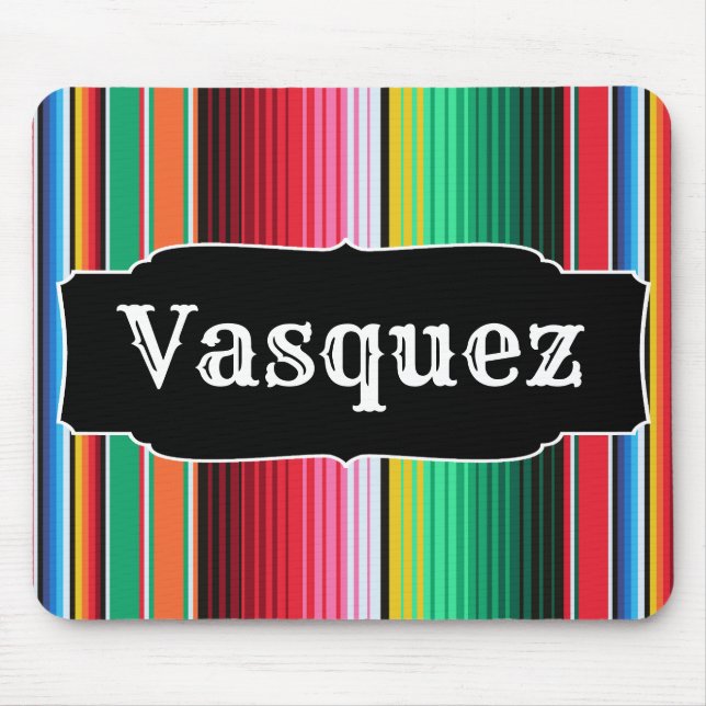 Custom Spanish Serape Mexican Blanket Personalized Mouse Pad (Front)