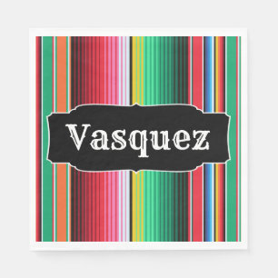 Custom Spanish Serape Mexican Blanket Personalized Napkin