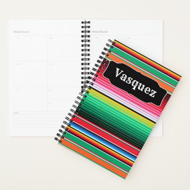 Custom Spanish Serape Mexican Blanket Personalized Planner (Display)