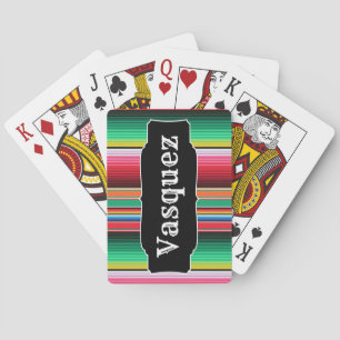 Custom Spanish Serape Mexican Blanket Personalized Playing Cards