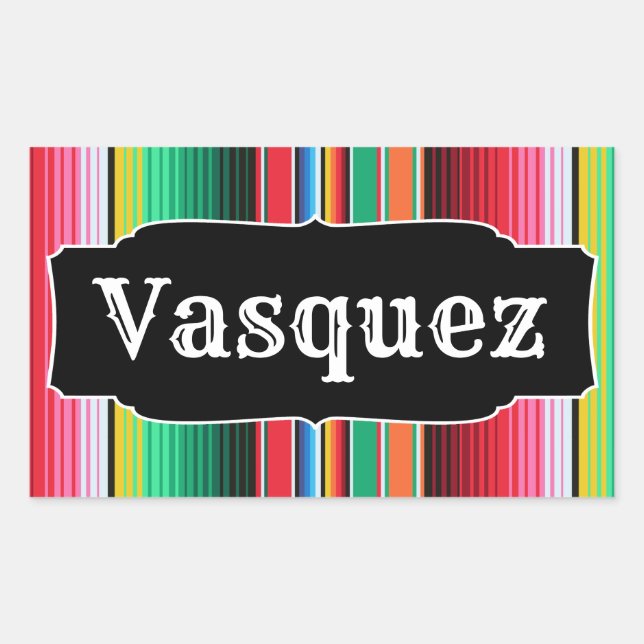 Custom Spanish Serape Mexican Blanket Personalized Sticker (Front)