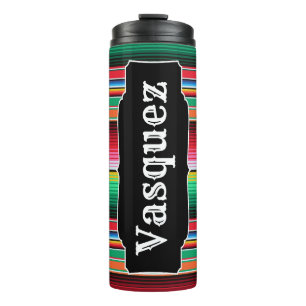 Custom Spanish Serape Mexican Blanket Personalized Thermal Tumbler