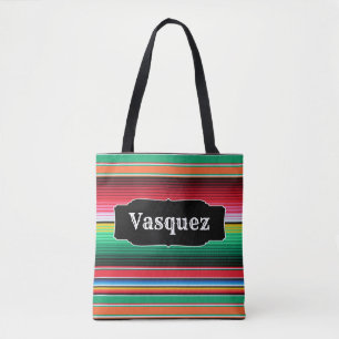 Custom Spanish Serape Mexican Blanket Personalized Tote Bag