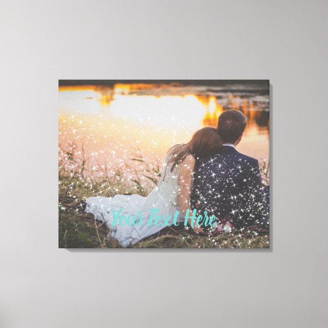 Custom Sparkle Light Effect Wedding Canvas Idea (Front)
