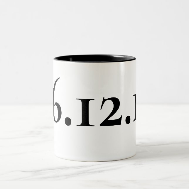 Custom Special Date Black And White Two-Tone Coffee Mug (Center)