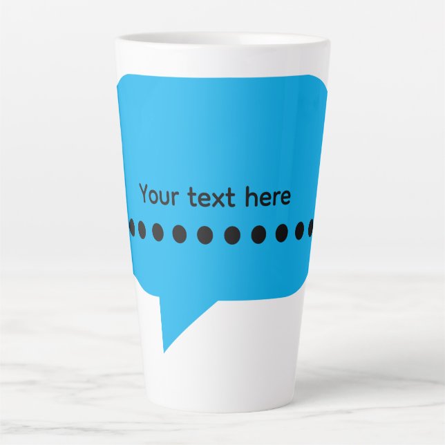 Custom Speech Bubble Design – Personalized Text Latte Mug (Front)