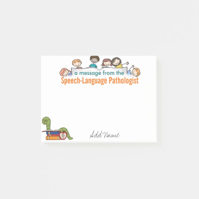 Custom Speech-Language Pathologist Sticky Notes (Front)