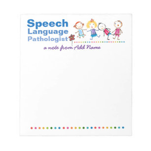 Custom Speech Pathologist's Colourful Kids Note Pa