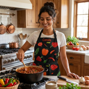 Custom Spicy Peppers  Apron