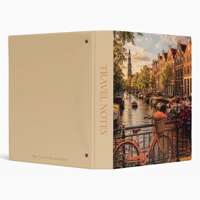 Custom Spine Amsterdam Bicycle 3 Ring Binder (Background)