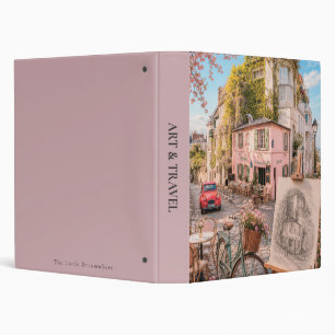 Custom Spine Paris Montmartre Cafe 3 Ring Binder