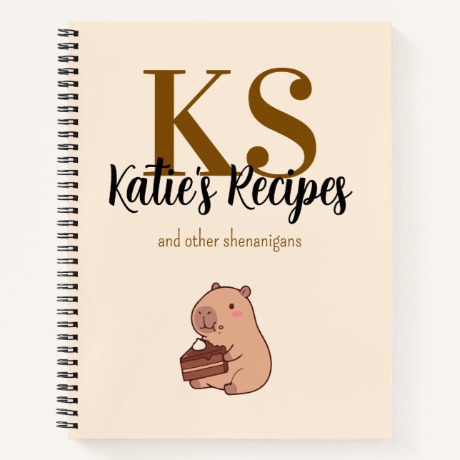Custom Spiral Journal Notebook | Recipe Book (Devant)