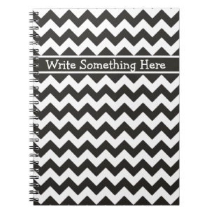 Custom Spiral Notebook Black and White Chevrons