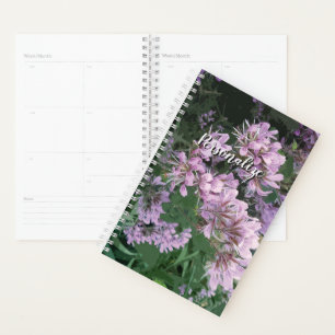 Custom spiral planner with pink flower photo print