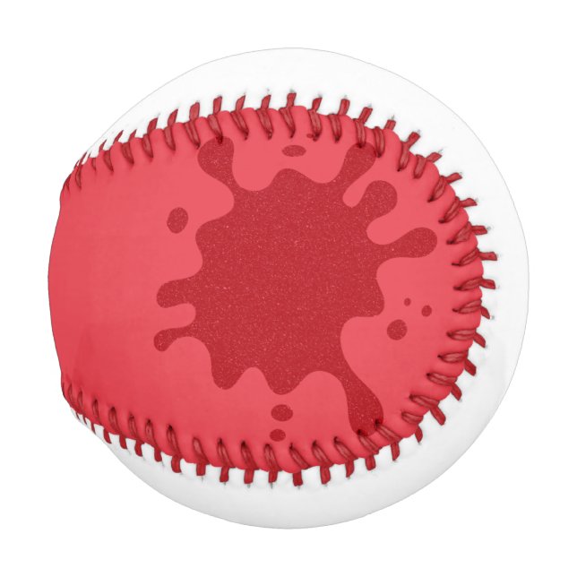 Custom Splatter Baseball – Tomato Red Noise (Back Left)