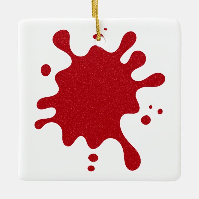 Custom Splatter Tomato Red Ornament – White Base (Front)
